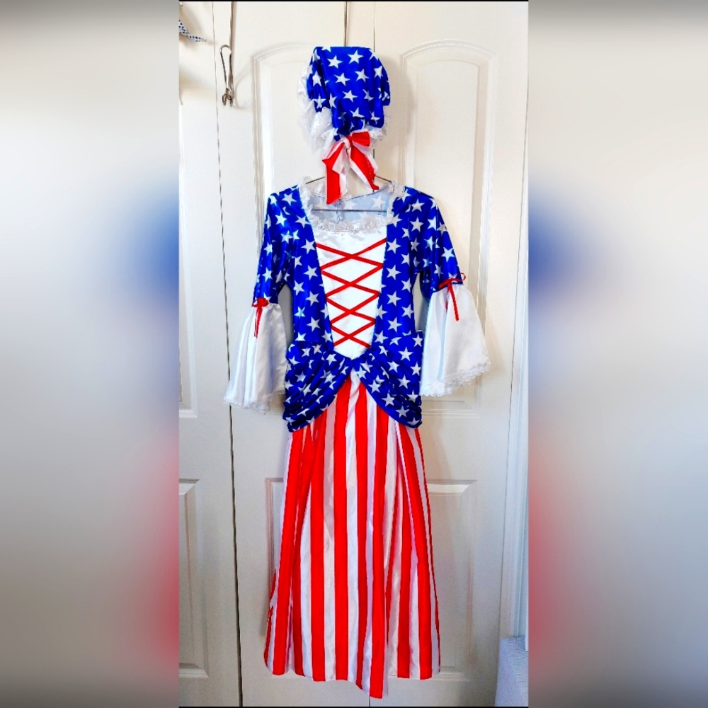 Betsy Ross Costume Child Size Large Patriotic 4th of July Theater‎ #884369